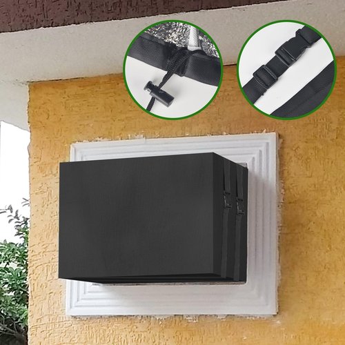 Insulated Air Conditioner Cover for Window Units, 21"L×15"H ×16"D 3 Layers Insulation Window AC Cover, Heavy Duty Waterproof Defender AC Unit Covers for Outside with Straps for Outdoor Protection