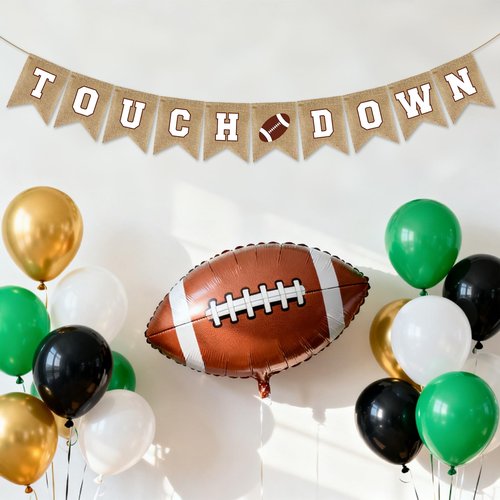 Football Party Banner Decorations, Football Themed Birthday Party Favors, Party Banner Decorations for Sports Birthday Tailgate Party Wall Supplies