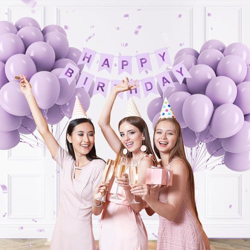Light Purple Balloons - 12-Inch Pastel Latex Balloons | 50-Pack for Wedding, Baby Shower & Birthday Decor