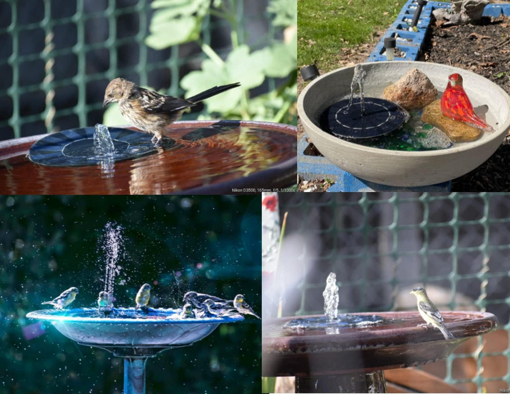 Skiennix Solar Fountain - Solar Powered Bird Bath Pump with 4 Nozzles & 1.4W Solar Panel | Ideal for Garden, Pond, Pool