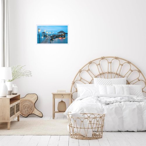 JCJMY 8.5x14 Picture Frame - White Wall Mount for Horizontal or Vertical Display | Shatter-Resistant Plexiglass