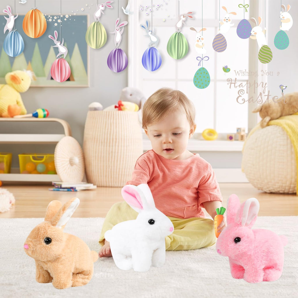 Vizela Realistic Rabbit Toy - Interactive Plush Bunny With Lifelike Movements | 7'' Brown Easter Gift
