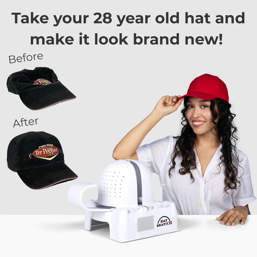 Danyco Adjustable Hat Shaper Machine with Stiffening Spray - Baseball Cap Shaper - Care Tool for Caps, Snapbacks, Fitted Hats - Fan Drying Tech for Shape Restoration & Preservation - Hat Gifts for Men