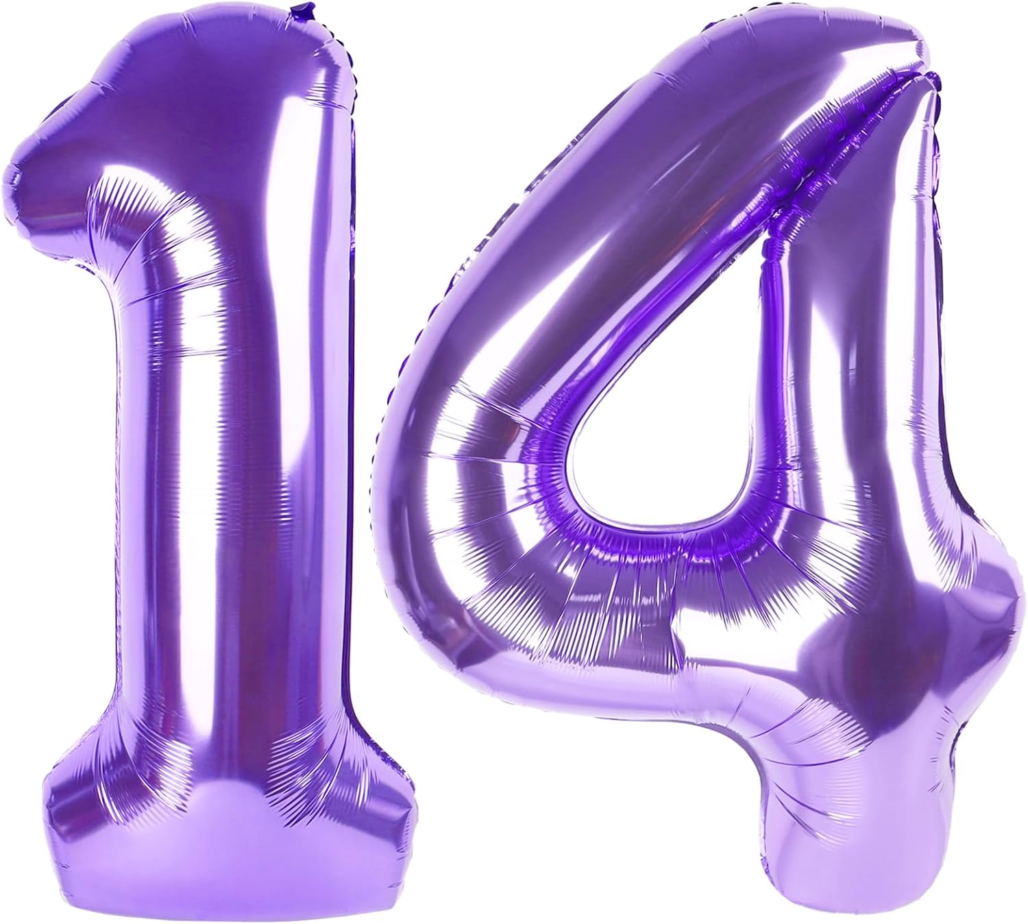 Purple Number 14 Balloon - 40 Inch 14th Birthday Decoration for Girls & Boys Party Supplies