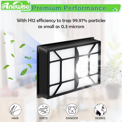 Anewise 53296 EF-9 40195 HEPA Media Filter for Kenmore 40195, 21814, 81714, 22614, 31140, 31150, BU1017, BU1018 Upright and Canister Vacuum, 4Pack