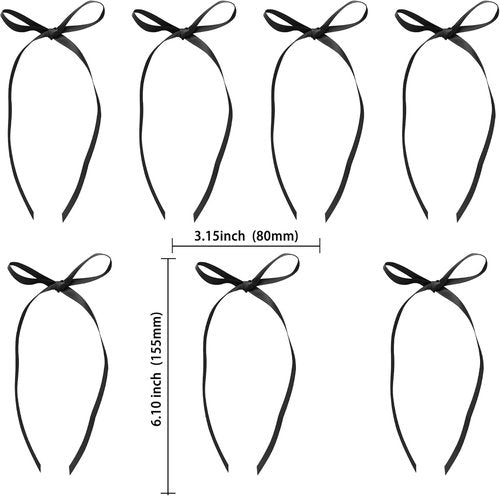 Ephlyn 30Pcs Bow Cupcake Toppers - Elegant Black Bowknot Ribbons for Parties & Weddings