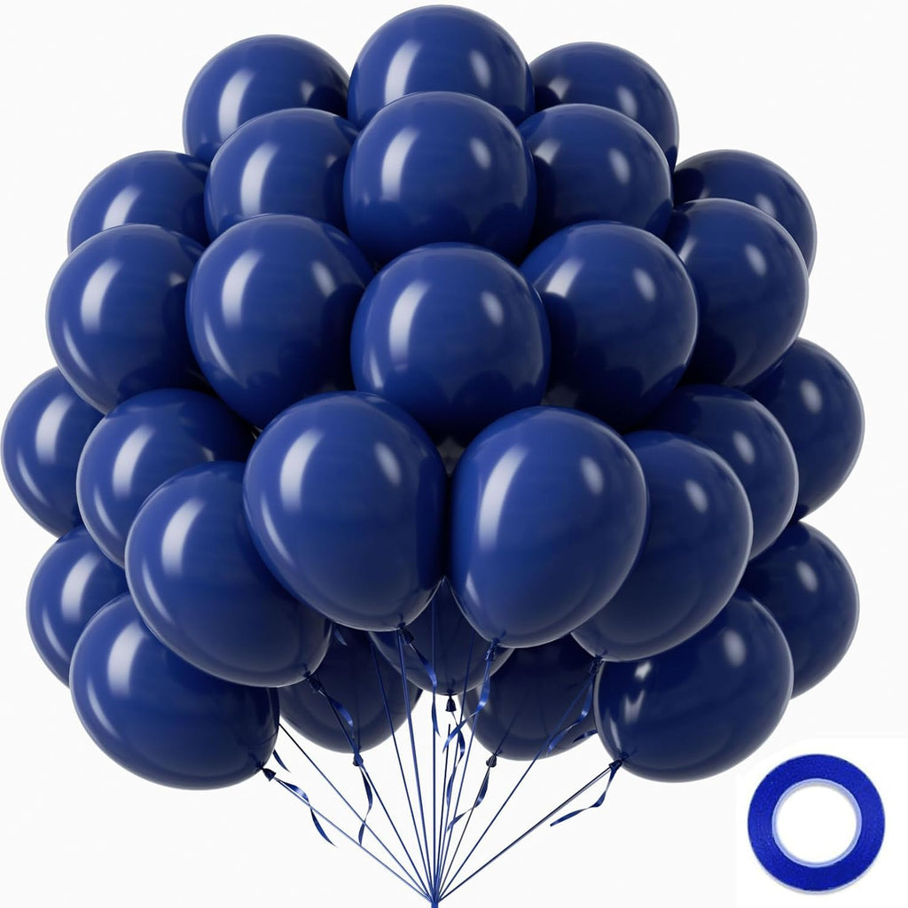 Navy Blue Balloons - 12 Inch Latex Balloons | 50 Pack for Graduation, Wedding & Birthday Decor
