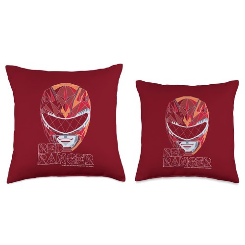 Power Rangers Red Ranger Polygon Throw Pillow
