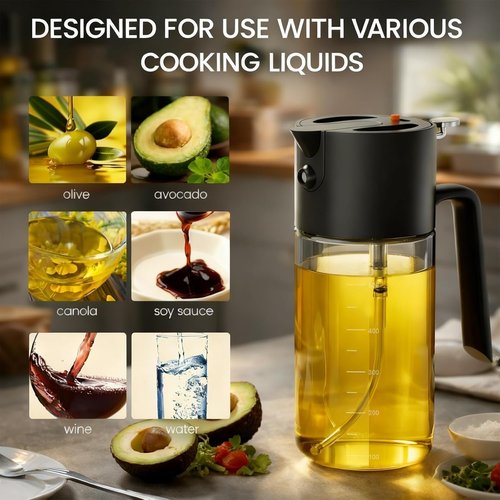 Costop Professional Glass Oil Sprayer - 3-in-1 Kitchen Tool for Fine Mist, Stream & Pour | 500ml BPA-Free, Leak-Proof Design