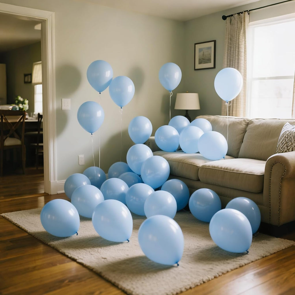Pastel Blue Latex Balloons by [Brand Name] - 110pcs 12 Inch Balloons for Birthday Party & Baby Shower