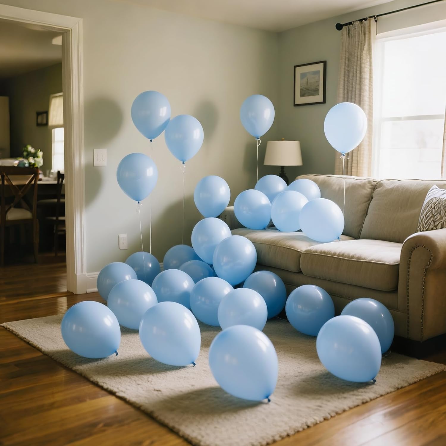 Pastel Blue Latex Balloons by [Brand Name] - 110pcs 12 Inch Balloons for Birthday Party & Baby Shower