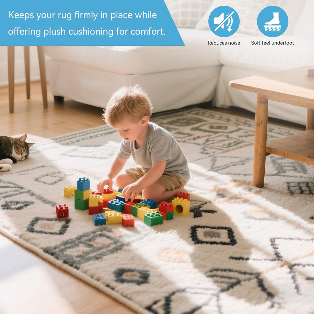 Warmstar Non-Slip Rug Pad - 100% Waterproof Felt for Hardwood Floors | 8x10 FT, 1/8” Thick, Secure Grip