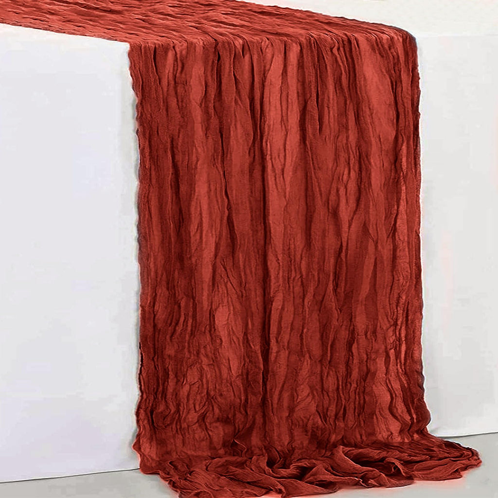 20 Pack Terracotta Christmas Cheesecloth Table Runner 35x120 Inch 10Ft Rustic Gauze Cheese Cloth Table Runner Sheer Cheesecloth Table Runners for Wedding Party Bridal Shower Decoration