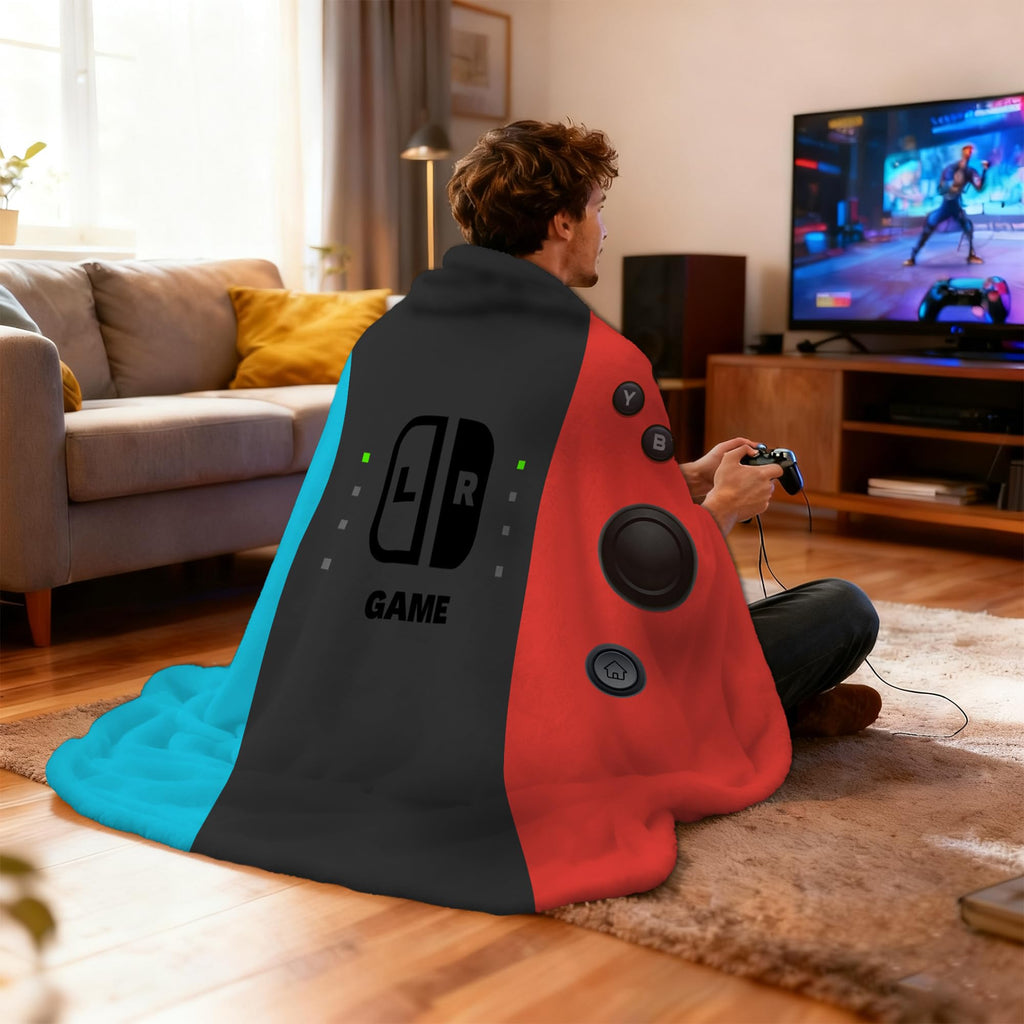 WIBUE Gamer Throw Blanket - Gifts for Teen Boys, Boyfriend, Men, Kids, Video Game Lovers - Gaming Room Decor (50"x40")