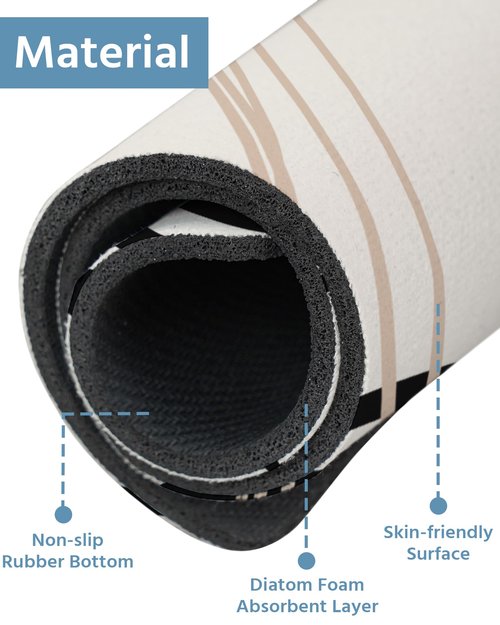 Patterned Sink Faucet Mat Kitchen Splash Guard Super Absorbent Drying Mat, Non-Slip Drain Pad for Kitchen Counter or Bathroom-15x5.5in