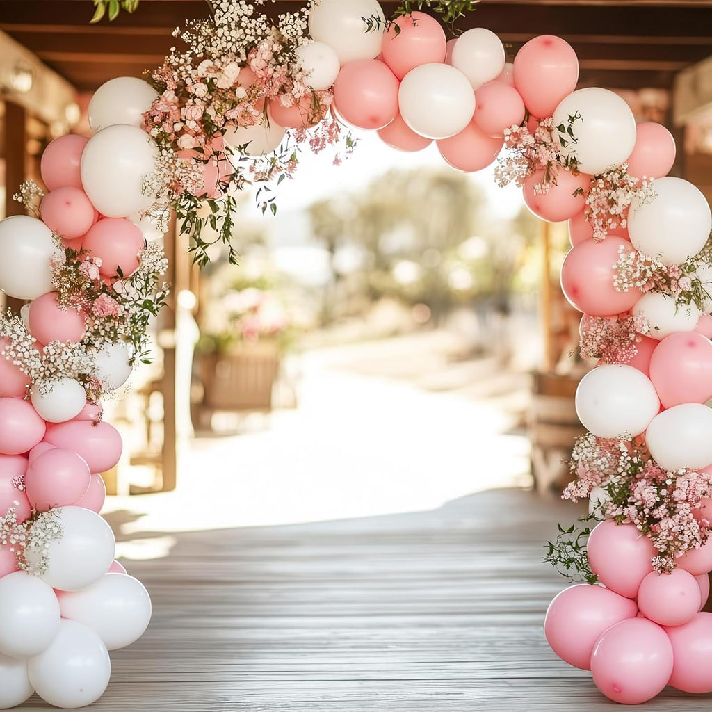 RUBFAC White Balloons - 135pcs in Various Sizes (5-18 Inch) for Wedding, Birthday, and Baby Shower Decor