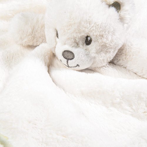 Bear Security Blanket - Soft Fluffy Baby Lovey Snuggle Toy | 16-Inch Unisex Gift for Newborns