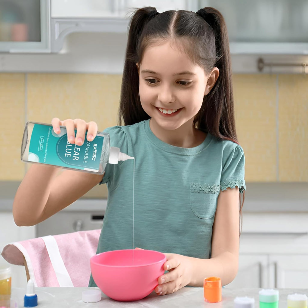 Clear Glue by Elmer's - Washable Liquid Glue 9 Ounces, Perfect for Slime, Crafts & School Projects