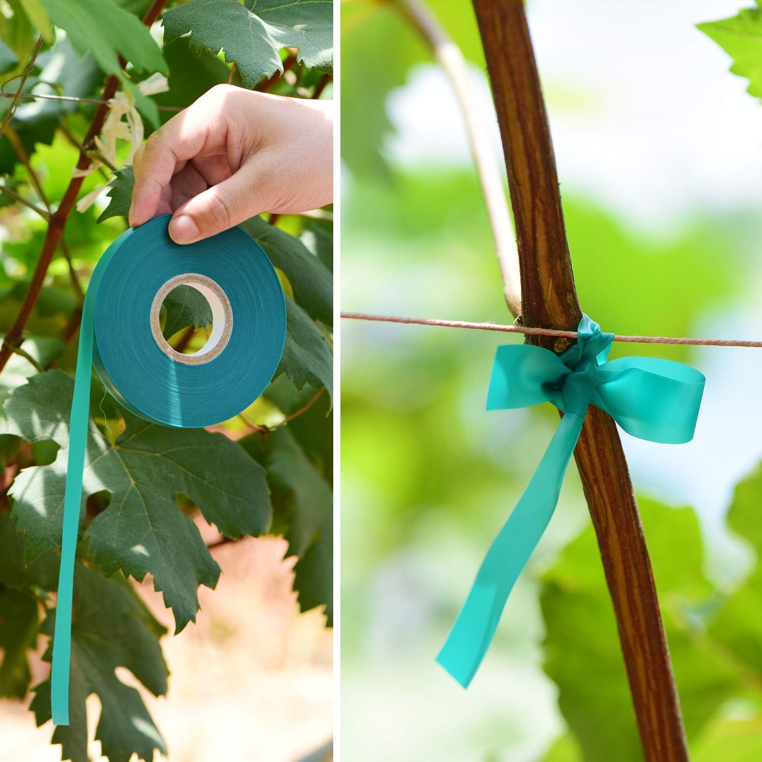 TELENT OUTDOORS Stretch Tie Tape - 150 Feet x 1/2" Wide Green Garden Plant Support | Durable Vinyl for Climbing Plants