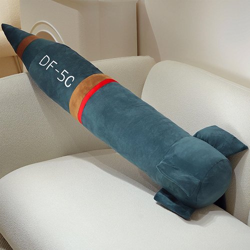 FIAEUGZKM 4ft Long Missile Plush Toy, 47" Giant Stuffed Plush Body Pillow Large Cuddly Soft Cushion Home Decor Plushie Gift for Boys Kids Teens Adults (Dark Grayish Blue, 120cm)
