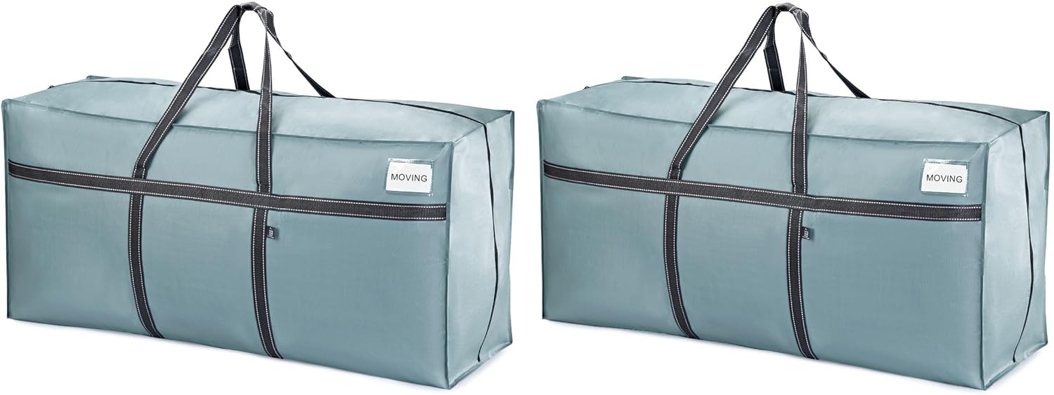 VENO Extra Large Heavy Duty Moving Bags - Ideal Storage Solution for College & Holiday Packing | Light Blue Matte, 2 Pack