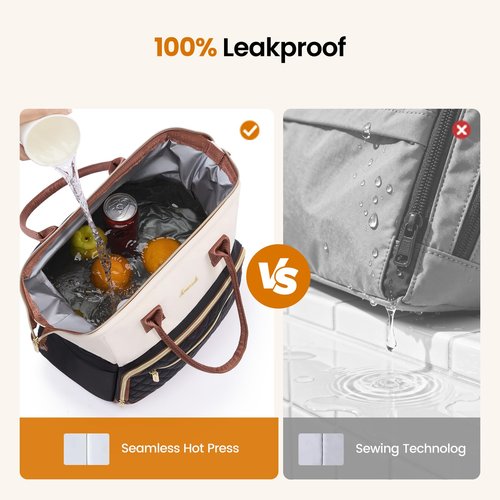 LOVEVOOK Lunch Bag Women, Insulated Adult Lunch Box for Women Work, Wide Opening Leakproof Cooler Tote Bag for Office Campus Picnic Beach with Shoulder Strap, Loncheras Para Mujer with Cup Holder