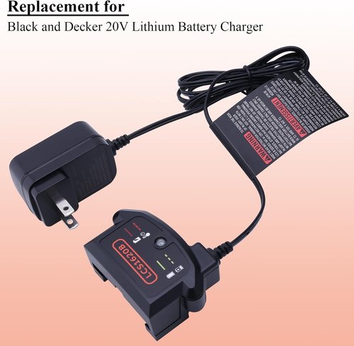 Lasica 20V Lithium Battery Charger - Compatible with Black & Decker LBXR20 & More | Efficient Charging Solution