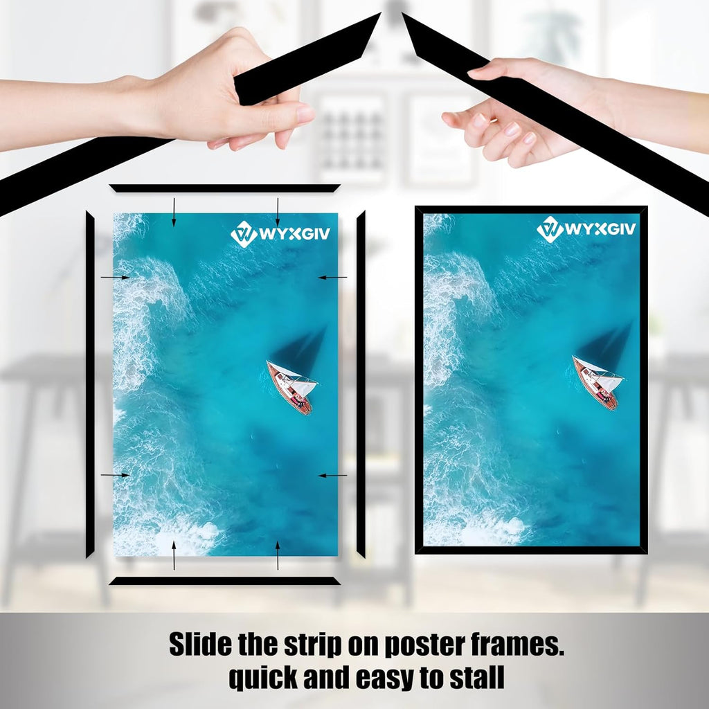 Skiennix 16x24 Picture Frame Set of 2 - Scratch-Proof Black Frames for Artwork Display | Lightweight & Sturdy