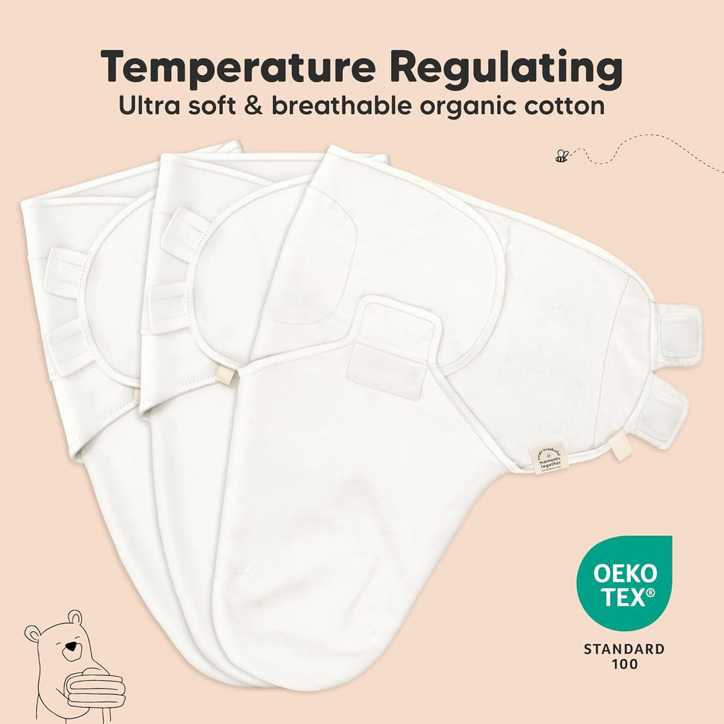 Organic Baby Swaddle Sleep Sacks by [Brand Name] - Soft & Snug for Newborns 0-3 Months | 3-Pack in Daffodil