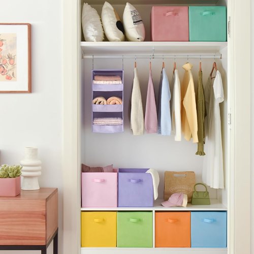 Granny Says 13-Inch Cube Storage Bins - Colorful Fabric Organizers for Kids' Rooms | 8-Pack