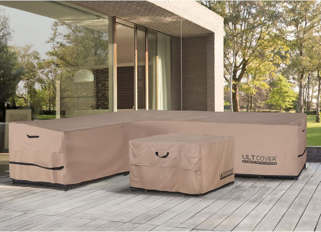 ULTCOVER Waterproof Patio L-Shaped Sofa Cover - Fits 6-Seater Outdoor Sectional, 85”W x 110”L