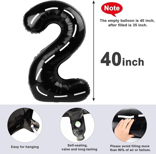40-Inch Black Number Balloons by [Brand Name] - Perfect for Birthday, Graduation & Baby Shower Celebrations