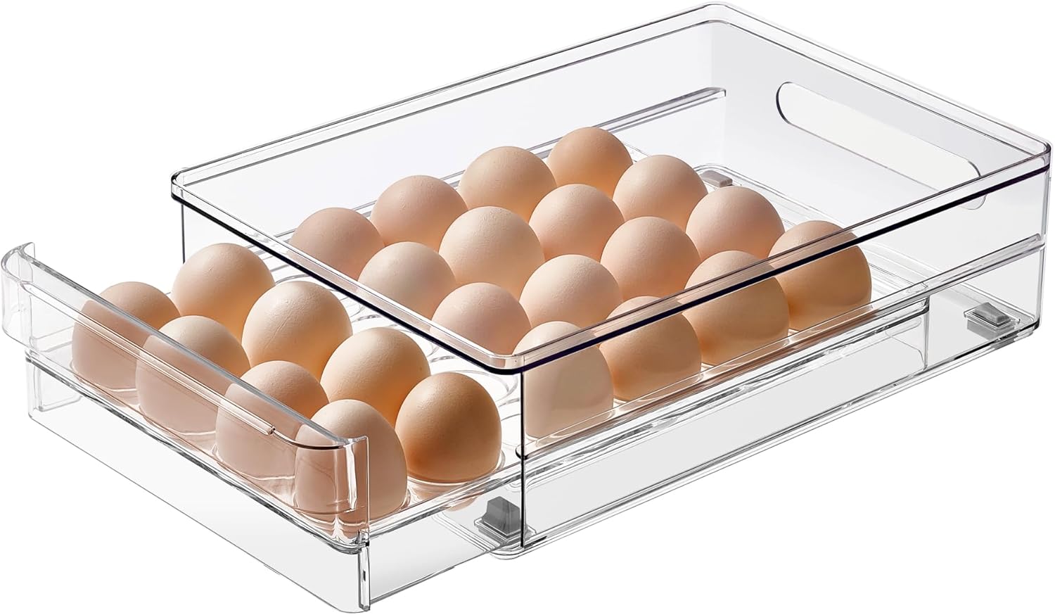 Vacane 24 Capacity Egg Holder - BPA Free Refrigerator Organizer with Non-Slip Pads | Space-Saving Egg Tray