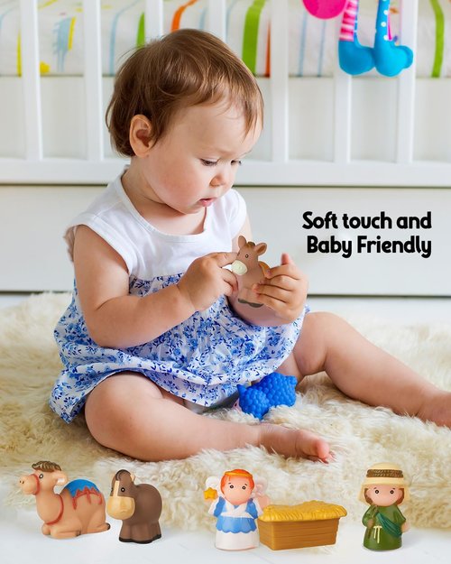 HARDWIND Nativity Set for Kids - 25-Piece Christmas Story Playset Figurines | Toddler-Friendly Design