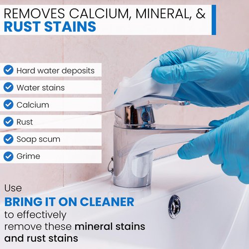 BRING IT ON! CLEANER Hard Water Spot Remover Plus 2 Drill Brush Attachments | Clean Tile and Grout | Shower Doors Cleaner | Scrub Off Mold and Mildew With Ease