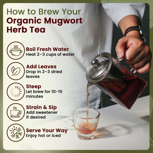 Organic Way Mugwort Herb Loose Leaf Cut & Sifted (Artemisia Vulgaris) Herbal Tea | Kosher & USDA Certified | Vegan, Non-GMO & Gluten Free | Raw from Albania (4 Ounce (Pack of 1)