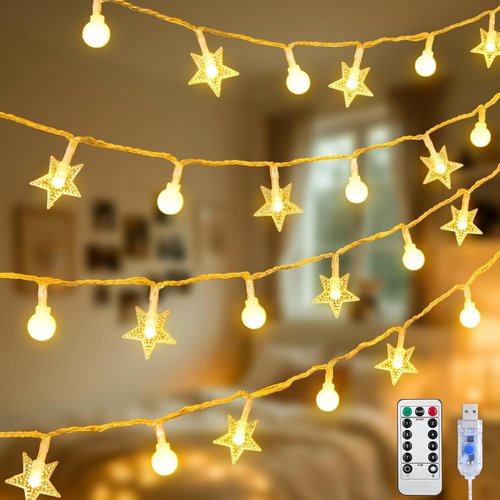 JMEXSUSS 100 LED Globe String Lights - 33 FT Warm White Fairy Lights for Indoor Decor
