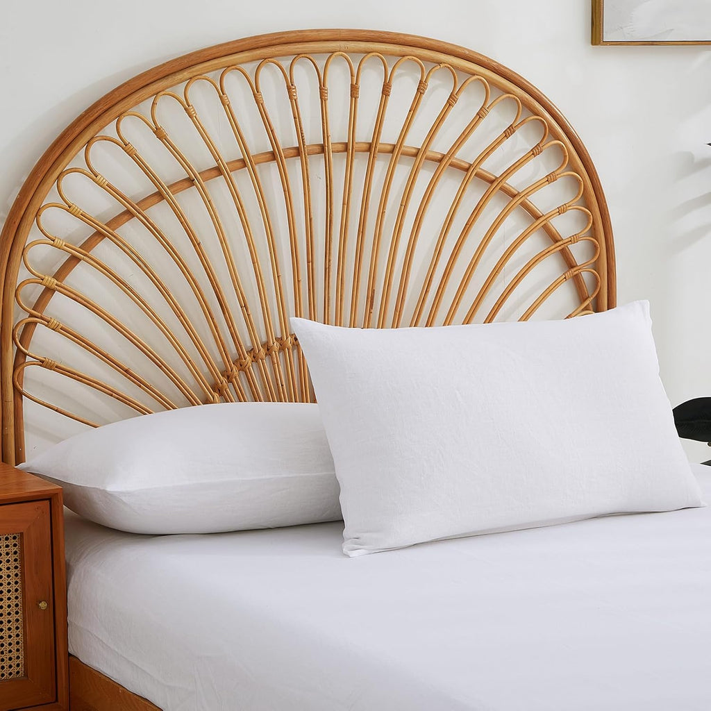 Skiennix 100% French Linen Pillowcase Set - Soft, Breathable Envelope Closure for Luxury Comfort | Ideal Gift for Mother's Day