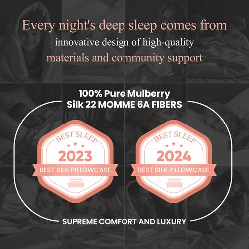 100% Mulberry Silk Pillowcase 22 Momme (SGS Certified) with Free Silk Eye Mask - Luxury Gift-Ready Folded Packaging, Cooling Pillow Cover for Hair & Skin Care (White, Standard (1 Pack))