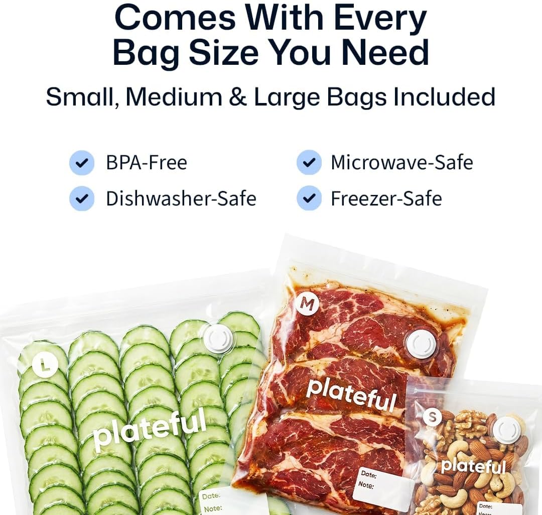 Skiennix Handheld Vacuum Sealer - Portable Cordless Food Sealer for Storage & Sous Vide (15 Bags)