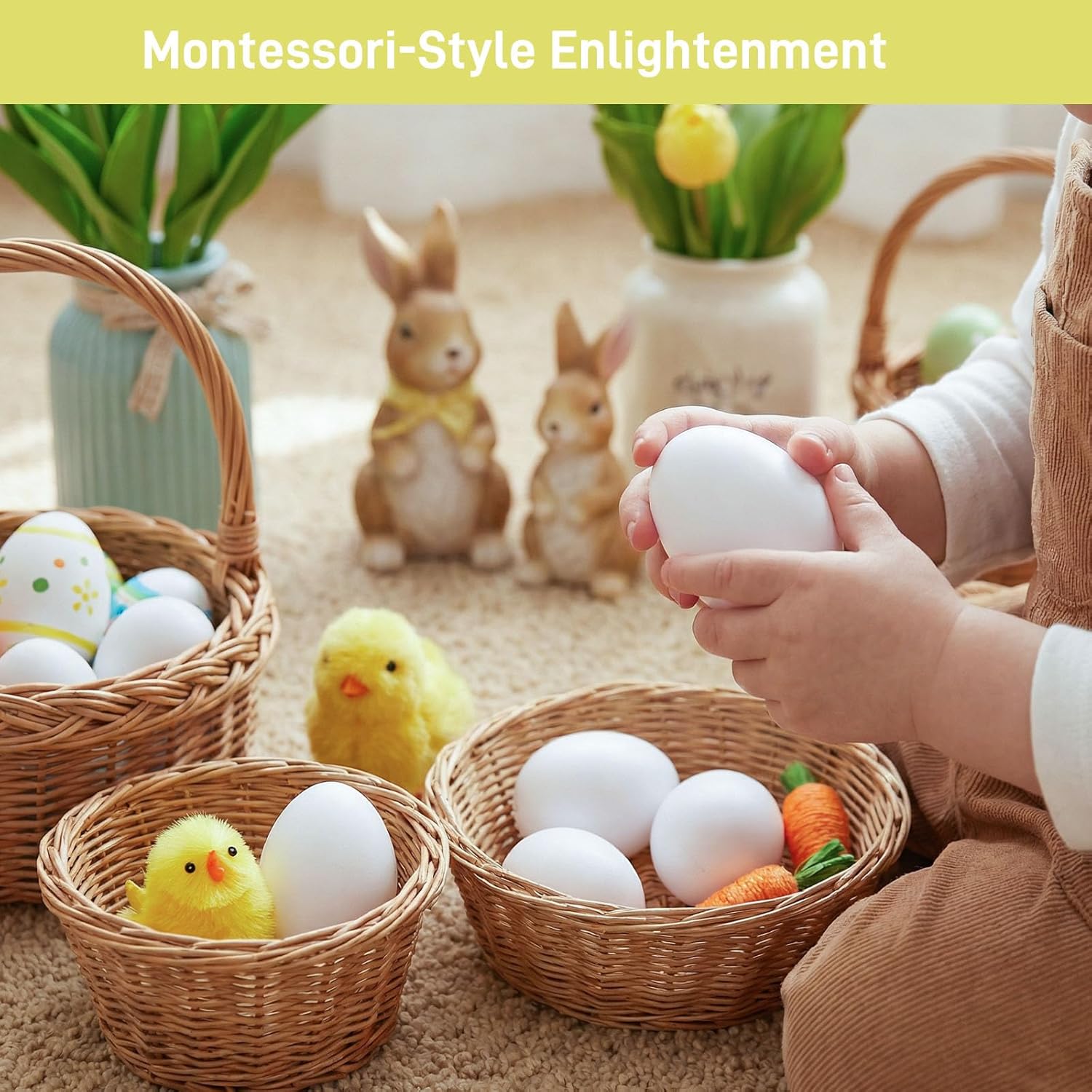 SallyFashion 30 PCS Paintable White Plastic Eggs - Perfect for Crafts, Easter Hunts & Party Favors
