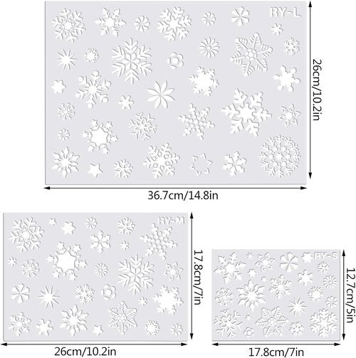 Jmkcoz Christmas Snowflake Stencil - Reusable Plastic Craft Template for Holiday DIY Projects
