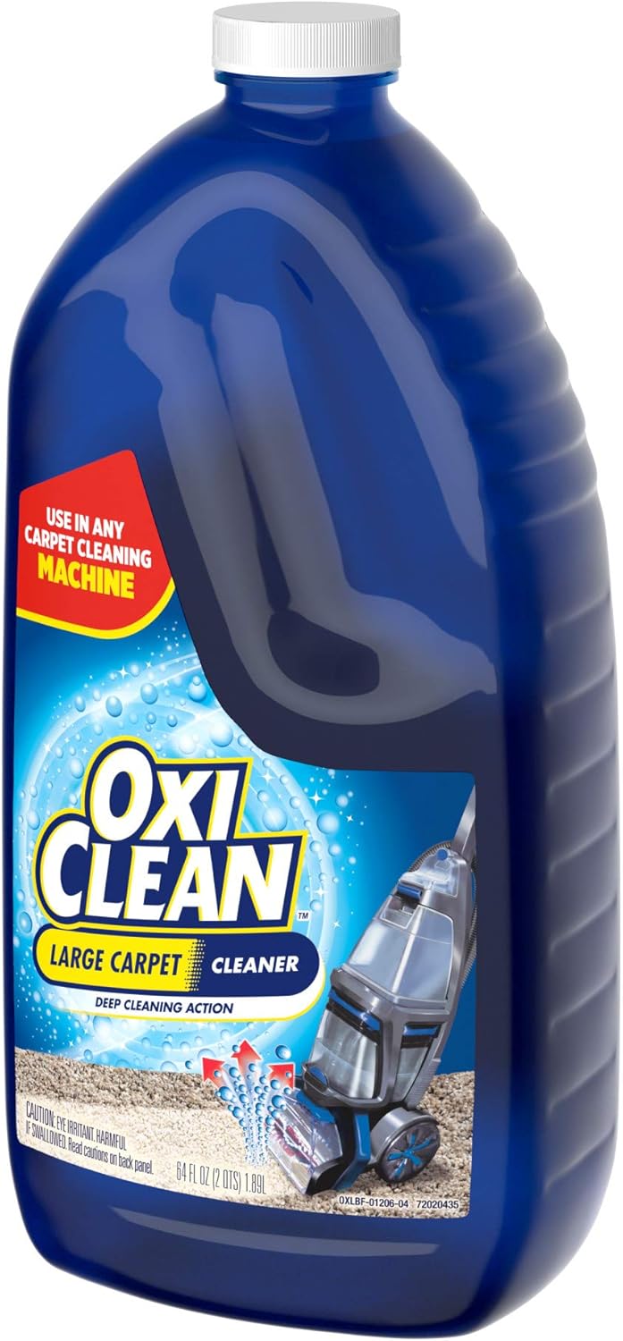 OxiClean Carpet Cleaner Liquid Solution - Powerful Steam Cleaning Formula | 64 Fl Oz