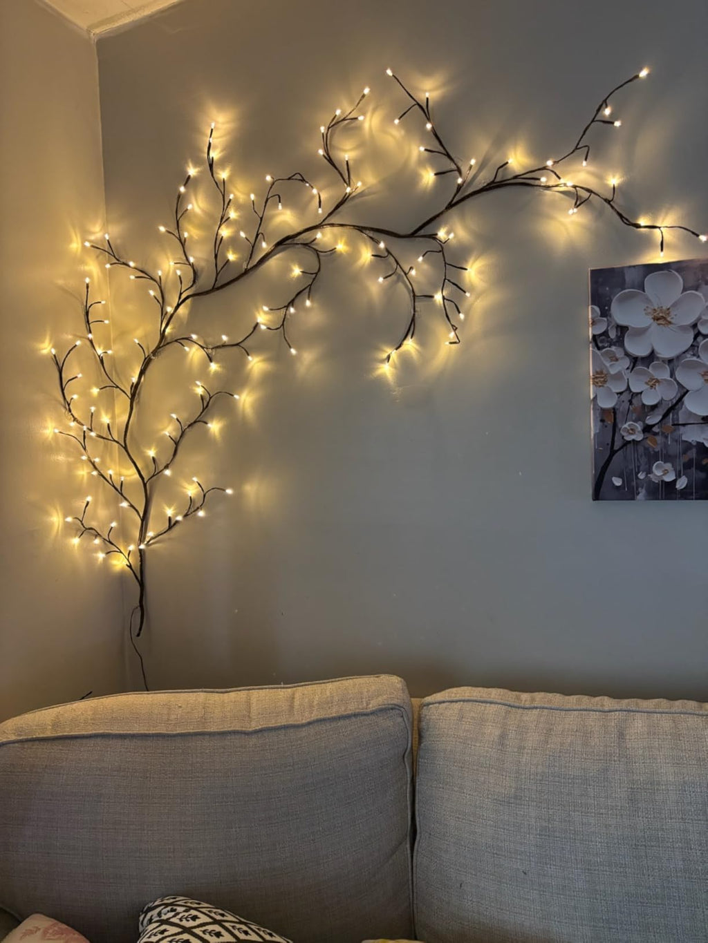 SZMiNiLED Enchanted Willow Vine Lights: Warm LED Branch Lights for Bedroom Window Frame Living Room Wall, DIY Home Decor Ideal for Fireplace, Wedding & Christmas Decor