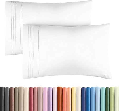 King Standard Pillow Cases - Ultra-Soft Hotel Quality Covers | Fade Resistant & Wrinkle Free - 2 Piece Set in White