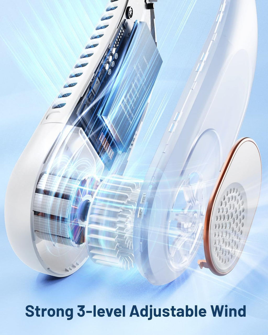 Sweetfull Portable Neck Fan - 360° Bladeless Cooling | 4000mAh USB Rechargeable Wearable Fan for Travel & Gifts