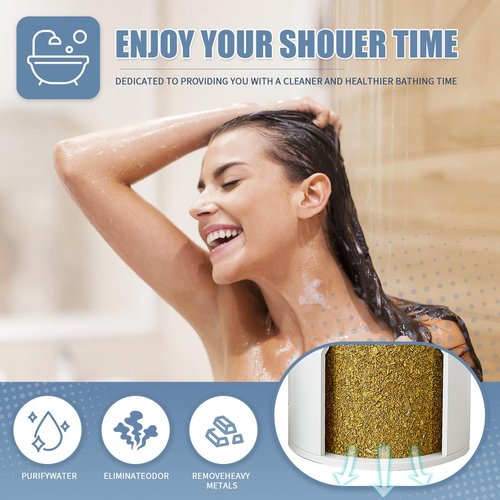 3-Pack Replacement Filter for JOLIE Shower Head, Compatible with JOLIE Shower Filter Cartridge, Reduces Chlorine, Heavy Metals & Impurities, Softens Skin & Hair