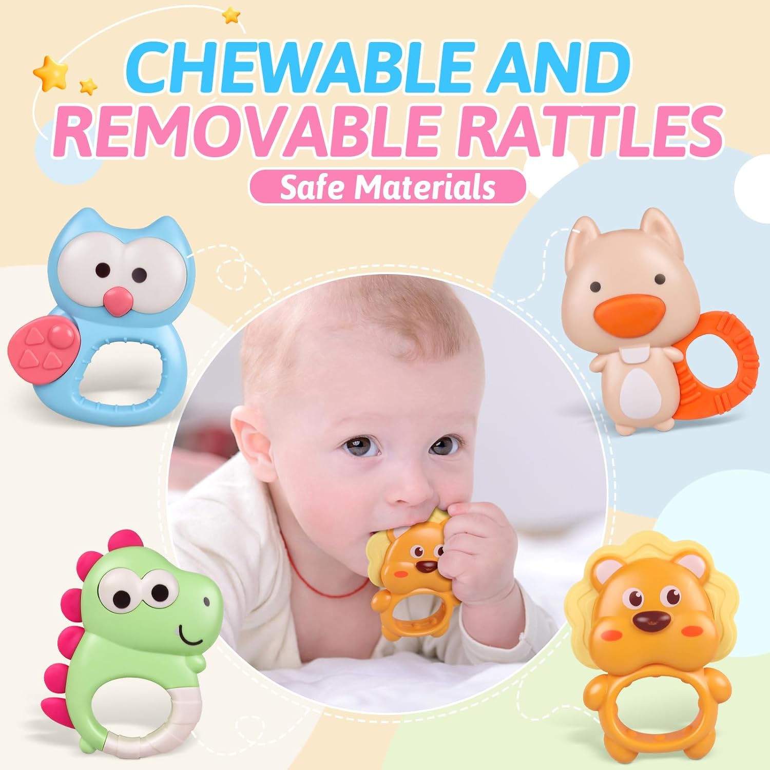 Skiennix Crib Mobile - Musical & Light-Up Nursery Toy for Boys & Girls | Portable Animal Design