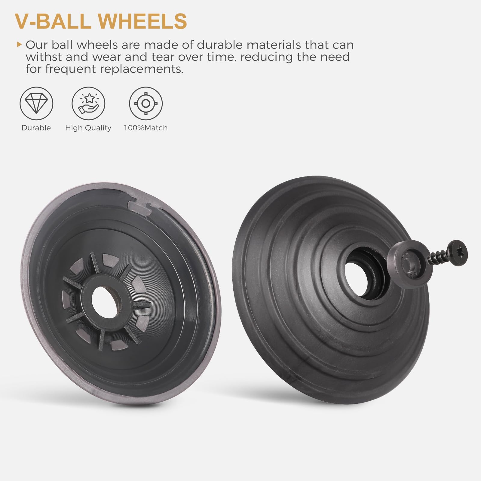 WYWY.Wide Ball Wheel +Plush Strips +Head Roller Set Compatible with Dyson V6 V7 V8 V10 V11 DC62 Vacuum Cleaner Head Parts 35W 50W Direct Drive Cleaner Accessories