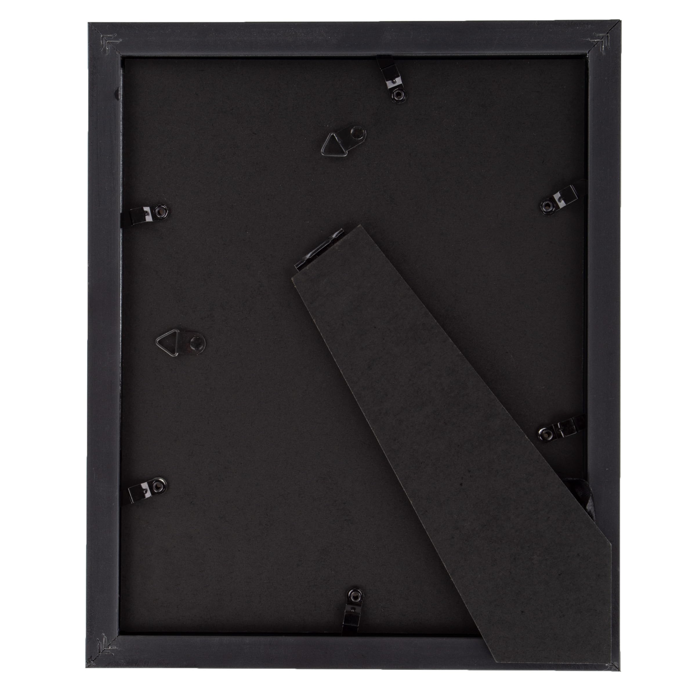Set of 6 Picture Frames - 8x10 Photo Frame Set with Stand and Hooks for Gallery Wall or Family Portrait - Picture Wall Decor by Lavish Home (Black)